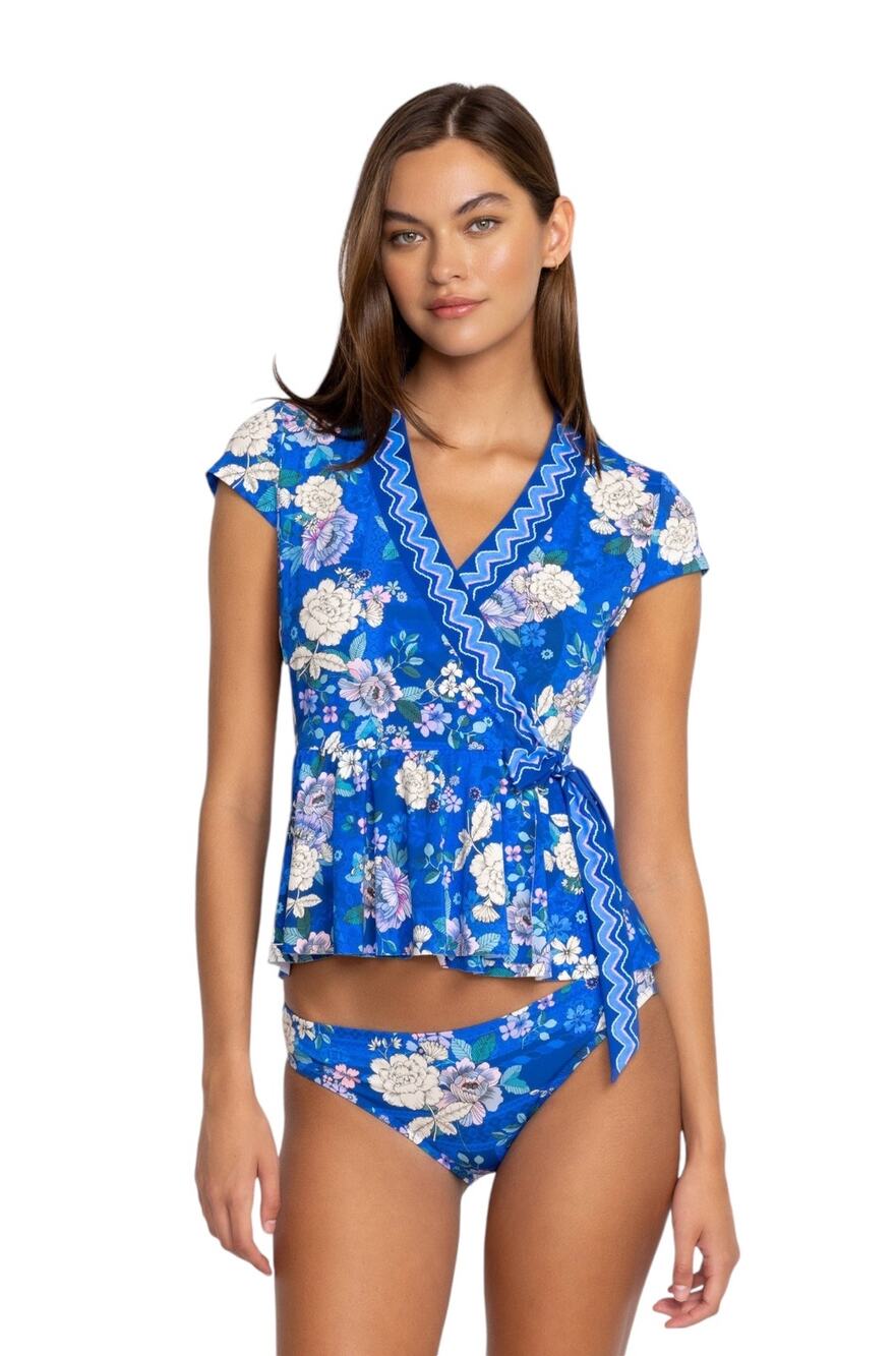 NWT! Johnny Was Blue Dove Tankini Wrap - Size Small